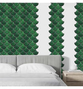 Emerald Green Fish Scale Self-Adhesive Backsplash Tiles